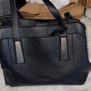 Steve Madden Black Tote with Silver Accents